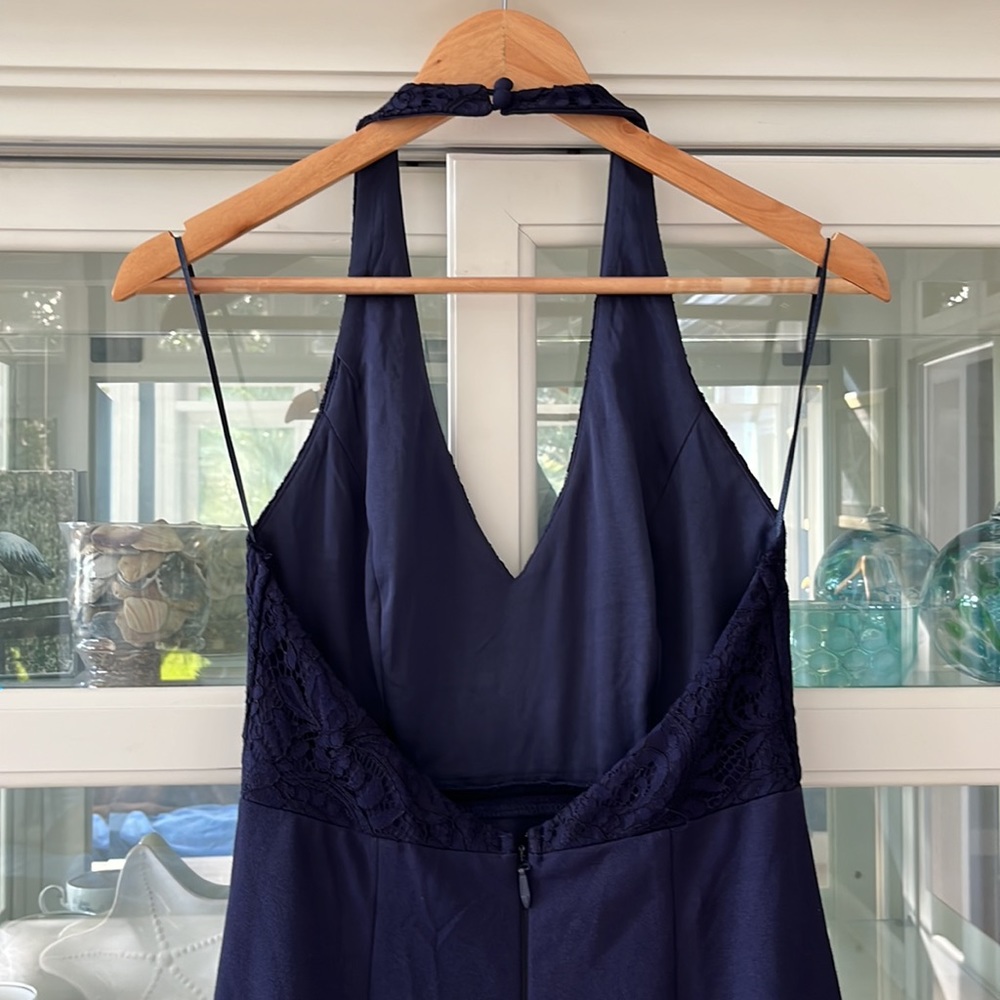 Lulu’s Maxi Dress Love Potion Navy Lace Halter - Picture 9 of 15
